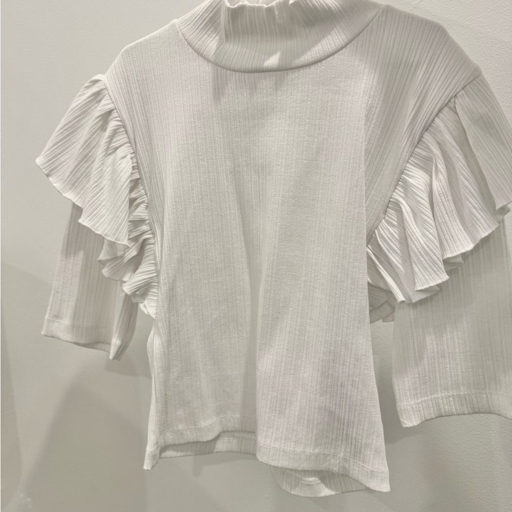 White Ruffled Women's Top Zara
